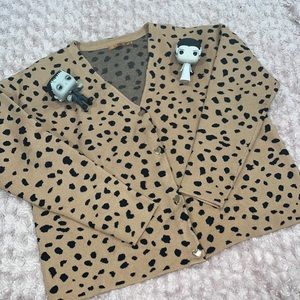 Leopard button down cardigan